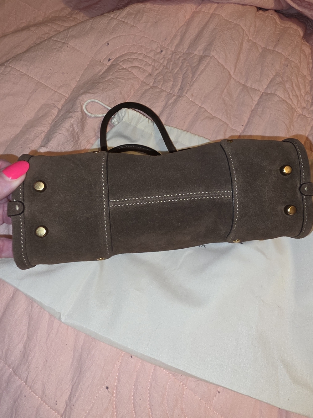 Coach RHYDER 24 Brown Suede Top-Handle Crossbody Bag - Picture 4 of 9